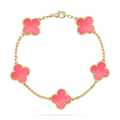 [⭐Veyra] CLOVER 5 MOTIFS  PINK MOP BRACELET COLLECTION