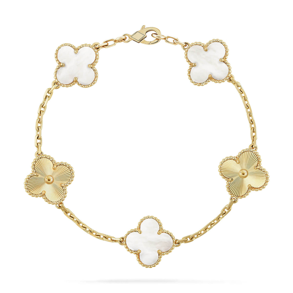 [⭐Veyra]CLOVER WHITE PEARL MOP 5 MOTIF BRACELET COLLECTION