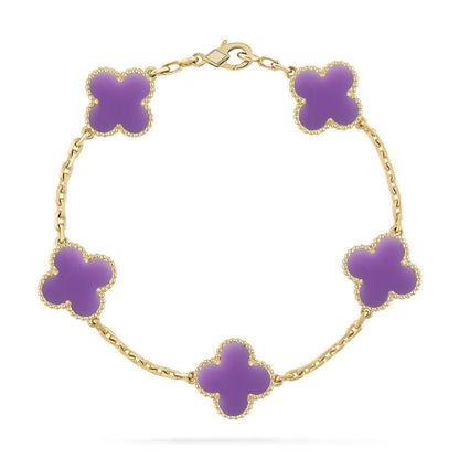 [⭐Veyra]CLOVER 5 MOTIF LIGHT PURPLE BRACELET COLLECTION