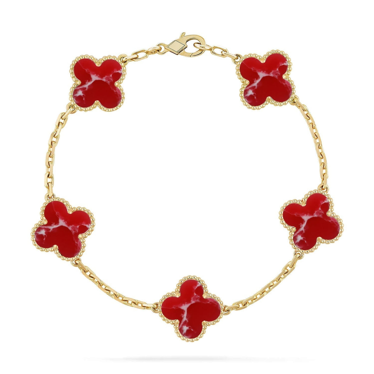 [⭐Veyra]CLOVER 5 MOTIF RED PATTERN BRACELET COLLECTION