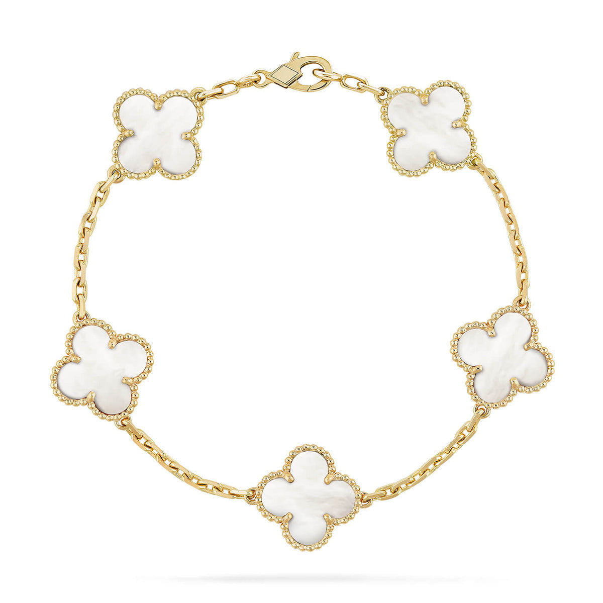 [⭐Veyra]CLOVER WHITE PEARL MOP 5 MOTIF BRACELET COLLECTION