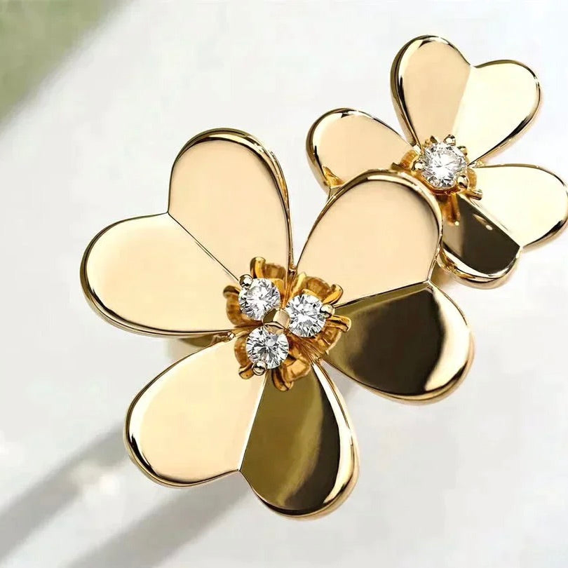 [⭐Veyra]CLOVER COMOS GOLD DIAMOND RING