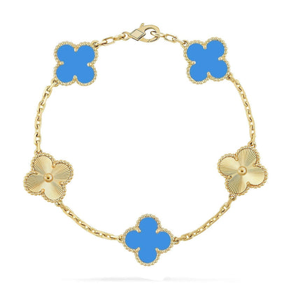 [⭐Veyra] CLOVER 5 MOTIF BLUE AGATE BRACELET COLLECTION