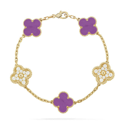 [⭐Veyra] CLOVER 5 MOTIF VIOLET BRACELET COLLECTION