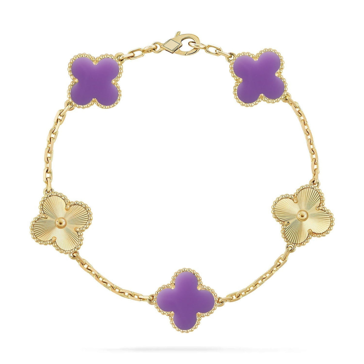 [⭐Veyra]CLOVER 5 MOTIF LIGHT PURPLE BRACELET COLLECTION