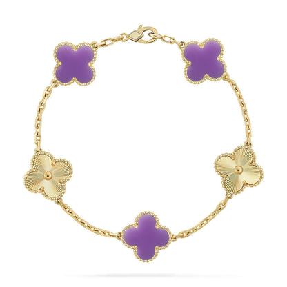 [⭐Veyra]CLOVER 5 MOTIF LIGHT PURPLE BRACELET COLLECTION