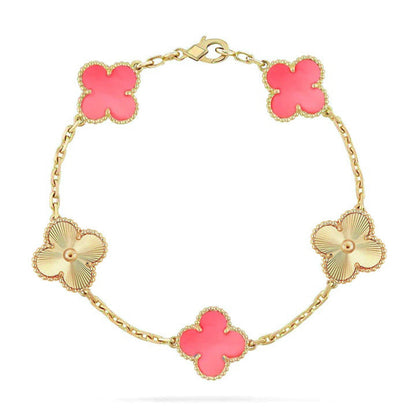 [⭐Veyra] CLOVER 5 MOTIFS  PINK MOP BRACELET COLLECTION
