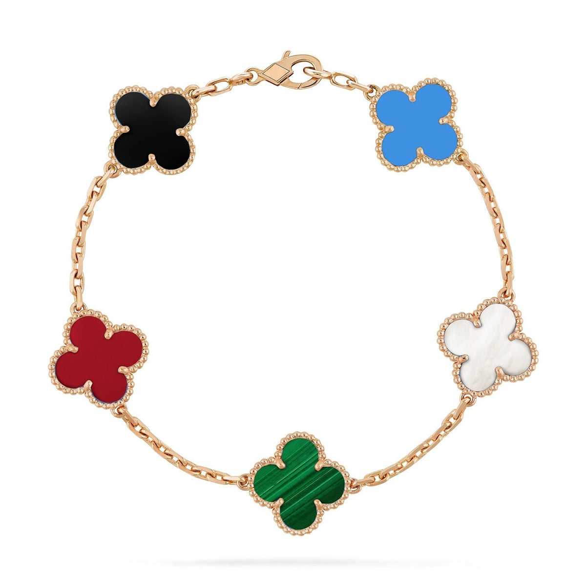 [⭐Veyra]CLOVER 5 MOTIFS MULTICOLOR BRACELET