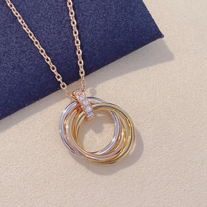 [⭐Veyra]TRINITY NECKLACE GOLD  DIAMONDS