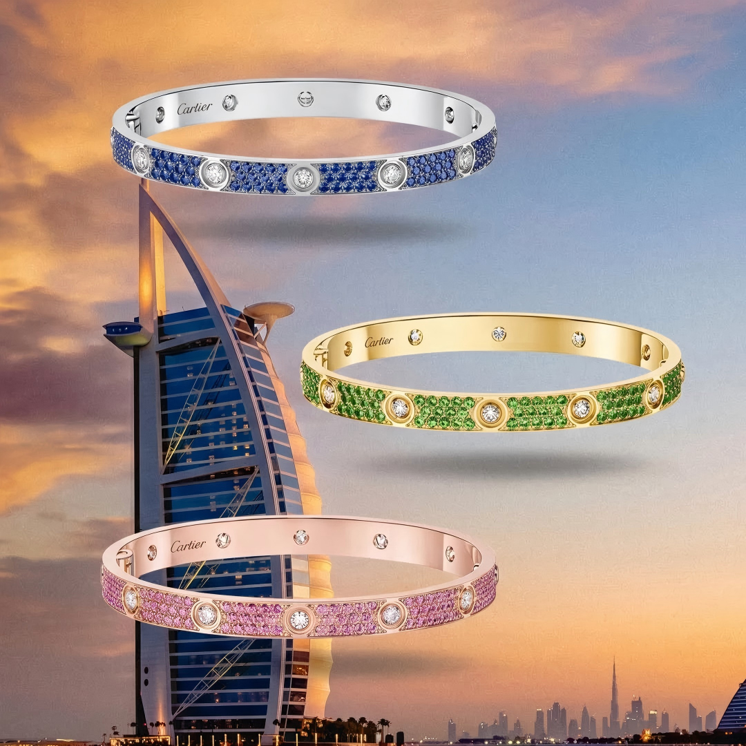 [⭐Veyra]2026 PAVE GEMSTONE LOVE BRACELET 6.1MM 10 DIAMONDS