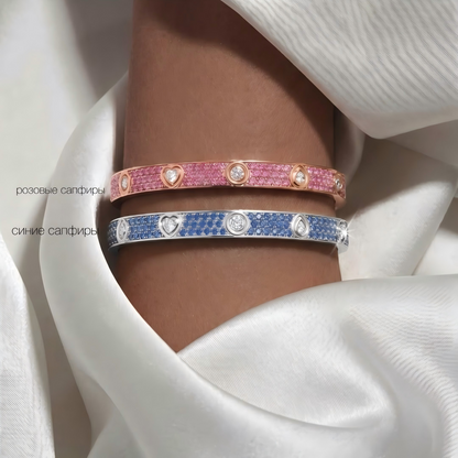[⭐Veyra]2026 PAVE GEMSTONE LOVE BRACELET 6.1MM 10 DIAMONDS