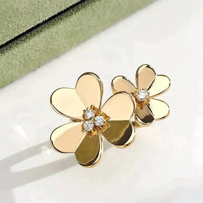 [⭐Veyra]CLOVER COMOS GOLD DIAMOND RING