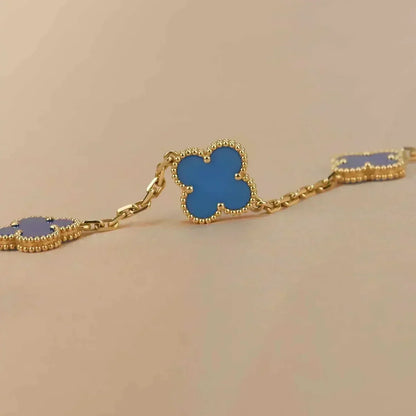 [⭐Veyra] CLOVER 5 MOTIF BLUE AGATE BRACELET COLLECTION