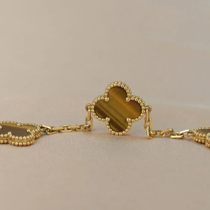 [⭐Veyra] CLOVER 5 MOTIFS TIGER EYE BRACELET COLLECTION