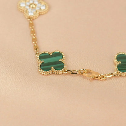 [⭐Veyra] CLOVER 5 MOTIF MALACHITE BRACELET COLLECTION