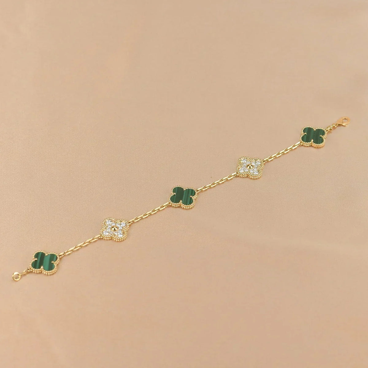 [⭐Veyra] CLOVER 5 MOTIF MALACHITE BRACELET COLLECTION