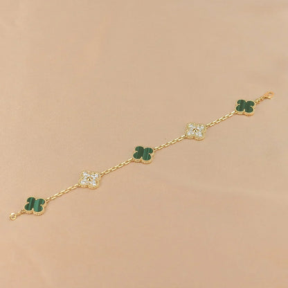 [⭐Veyra] CLOVER 5 MOTIF MALACHITE BRACELET COLLECTION