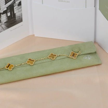 [⭐Veyra] CLOVER 5 MOTIFS TIGER EYE BRACELET COLLECTION