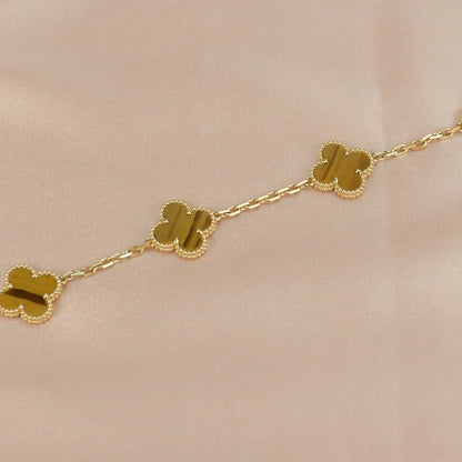 [⭐Veyra] CLOVER 5 MOTIFS TIGER EYE BRACELET COLLECTION