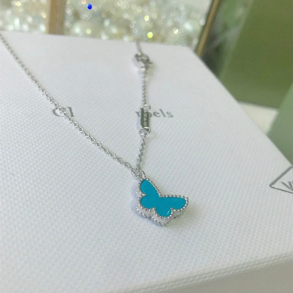 [⭐Veyra]BUTTERFLY TURQUOISE BUTTERFLY BRACELET SILVER