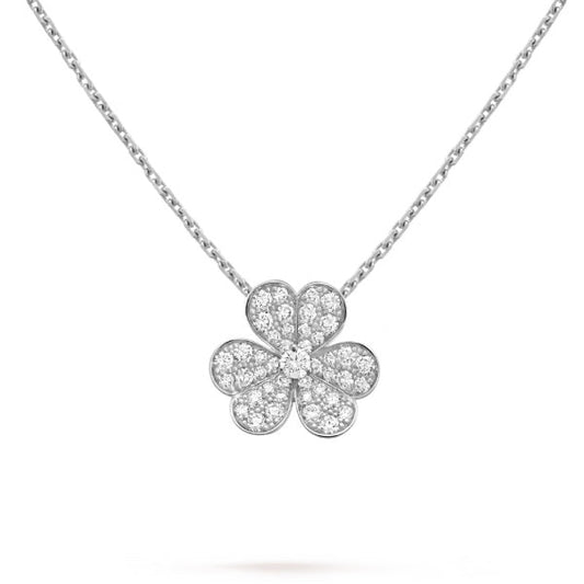 [⭐Veyra]CLOVER DIAMOND NECKLACE SILVER