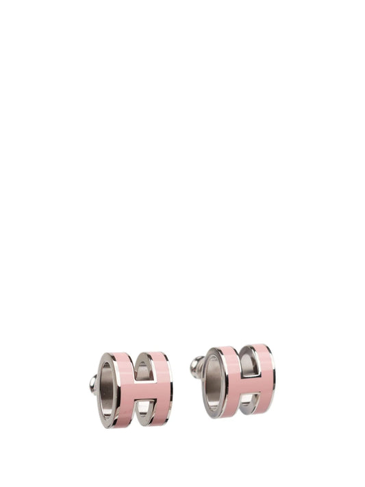 [⭐Veyra]MINI POP H SILVER EARRINGS PINK