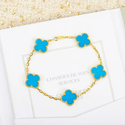 [⭐Veyra] CLOVER 5 MOTIF TURQUOISE BRACELET COLLECTION