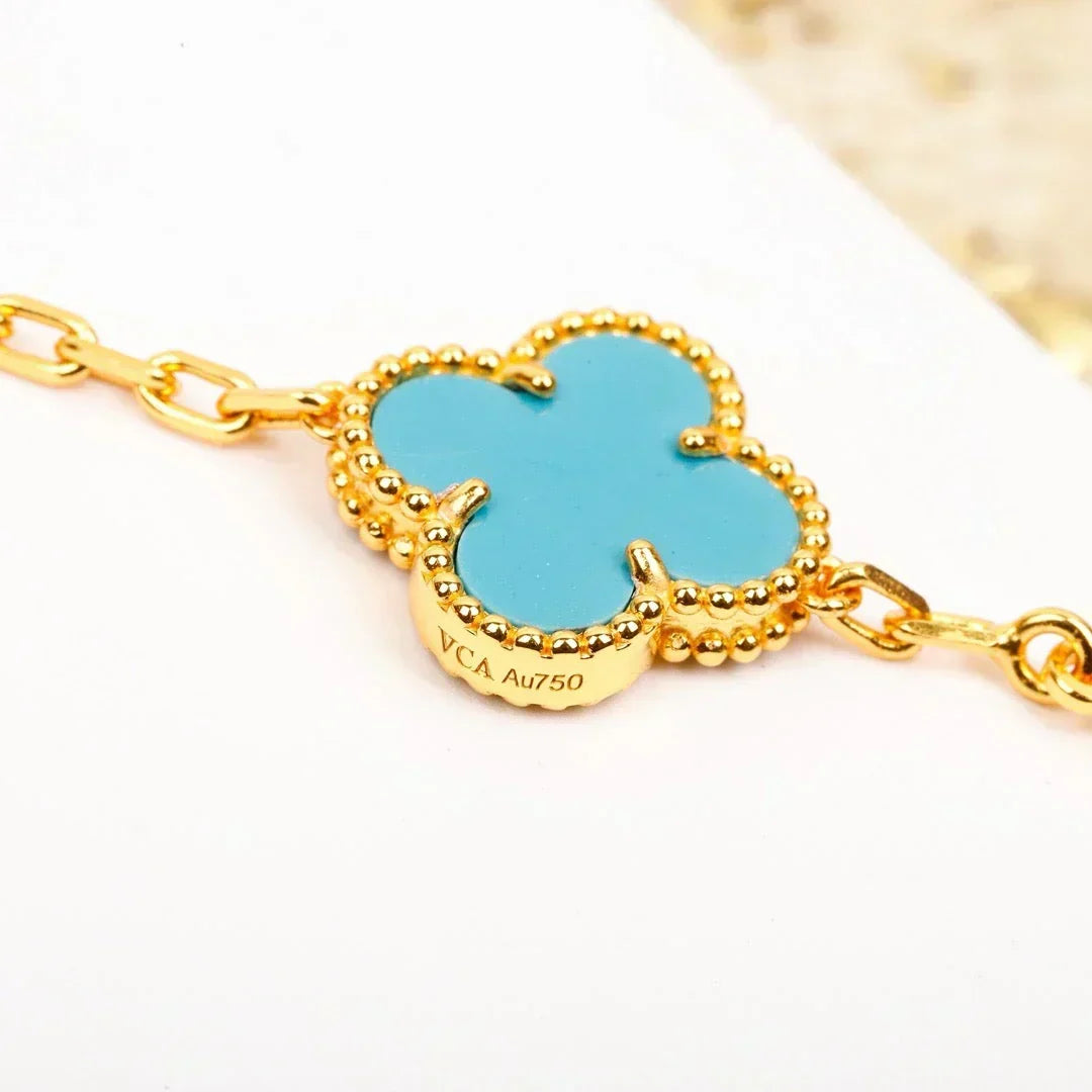 [⭐Veyra] CLOVER 5 MOTIF TURQUOISE BRACELET COLLECTION