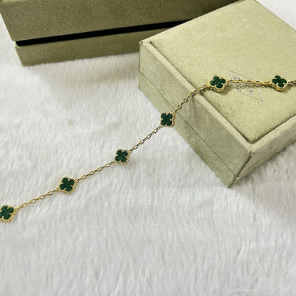 [⭐Veyra]CLOVER 6 MOTIF MALACHITE BRACELET