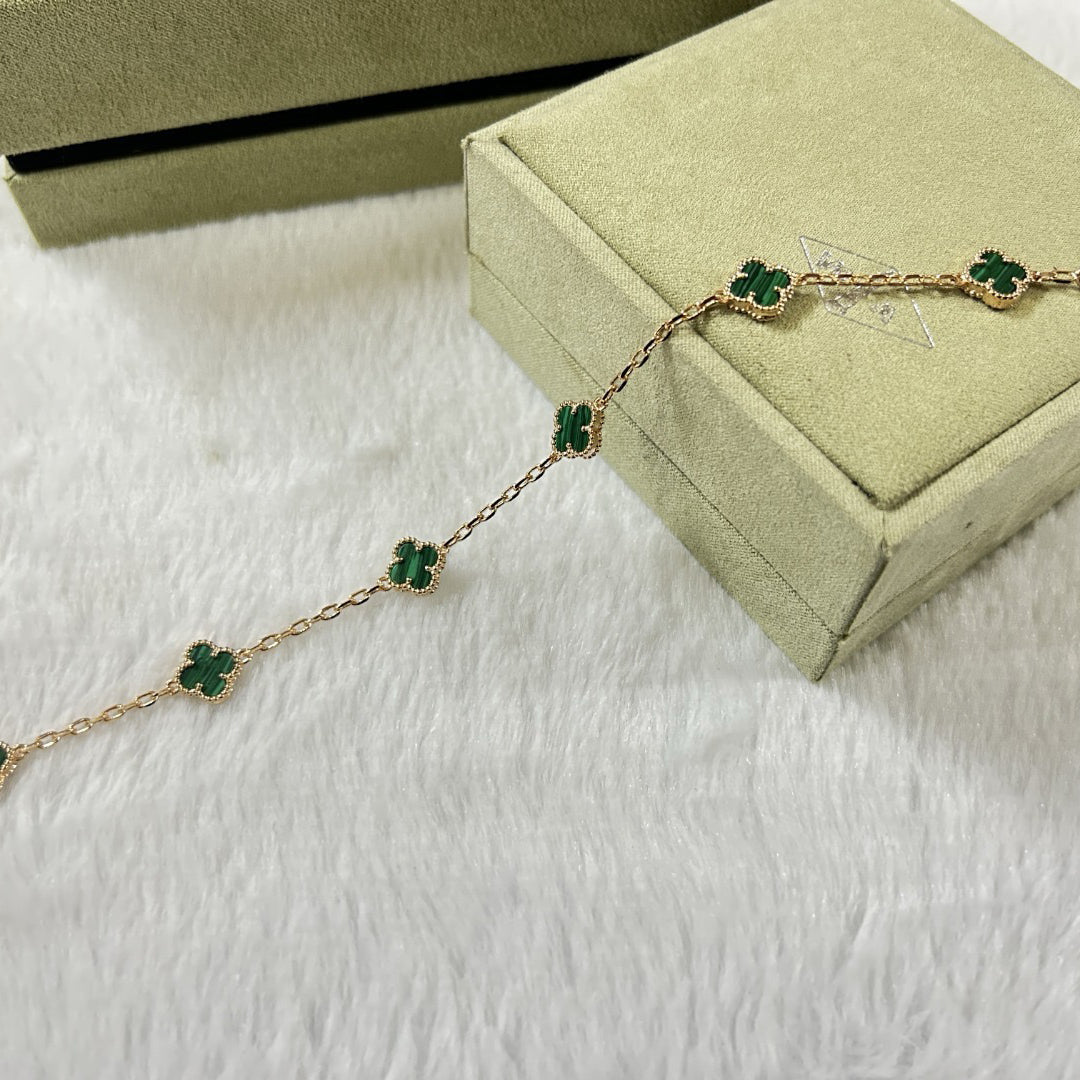 [⭐Veyra]CLOVER 6 MOTIF MALACHITE BRACELET