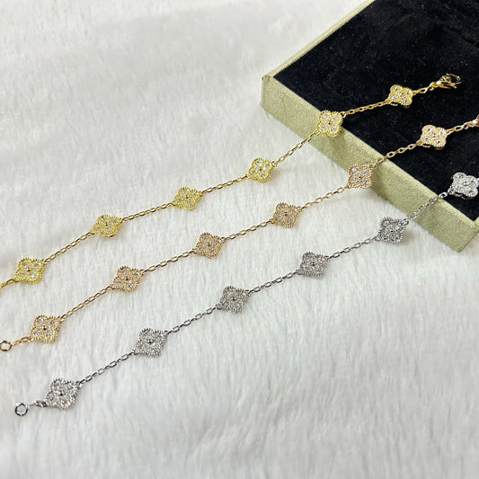 [⭐Veyra]CLOVER 6 MOTIF DIAMOND BRACELET