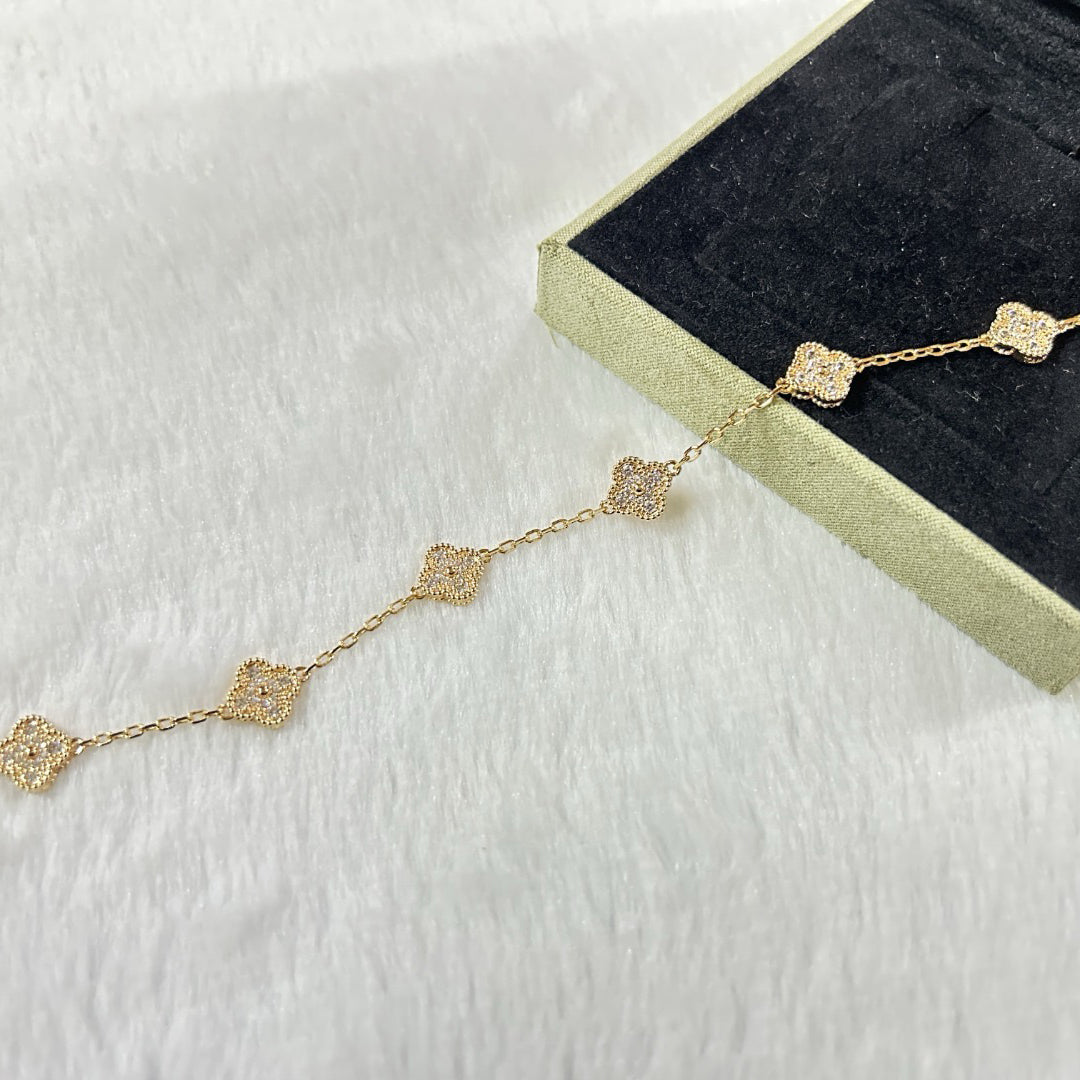 [⭐Veyra]CLOVER 6 MOTIF DIAMOND BRACELET