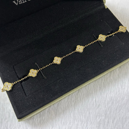 [⭐Veyra]CLOVER 6 MOTIF DIAMOND BRACELET