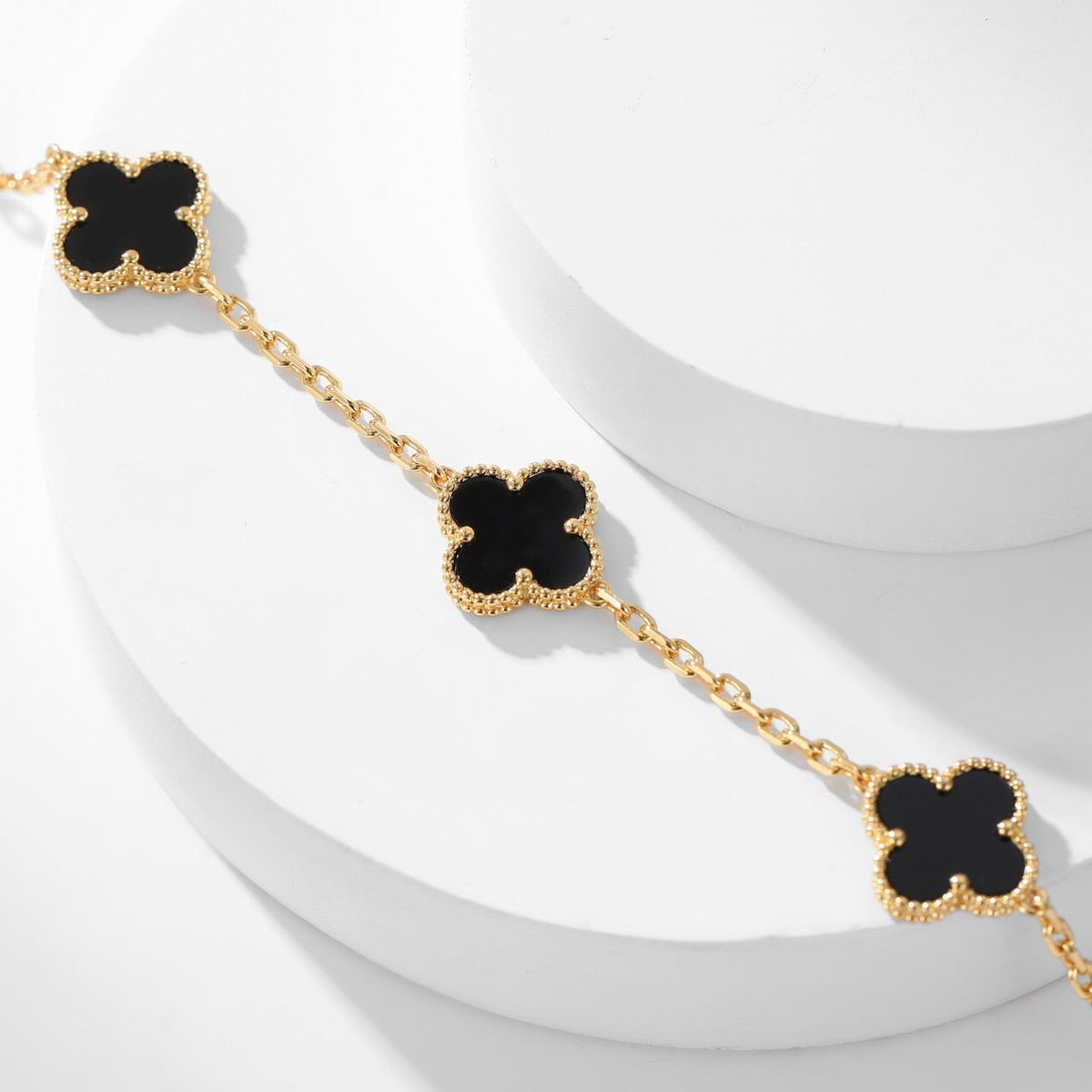 [⭐Veyra]CLOVER 10 MOTIFS ONYX NECKLACE