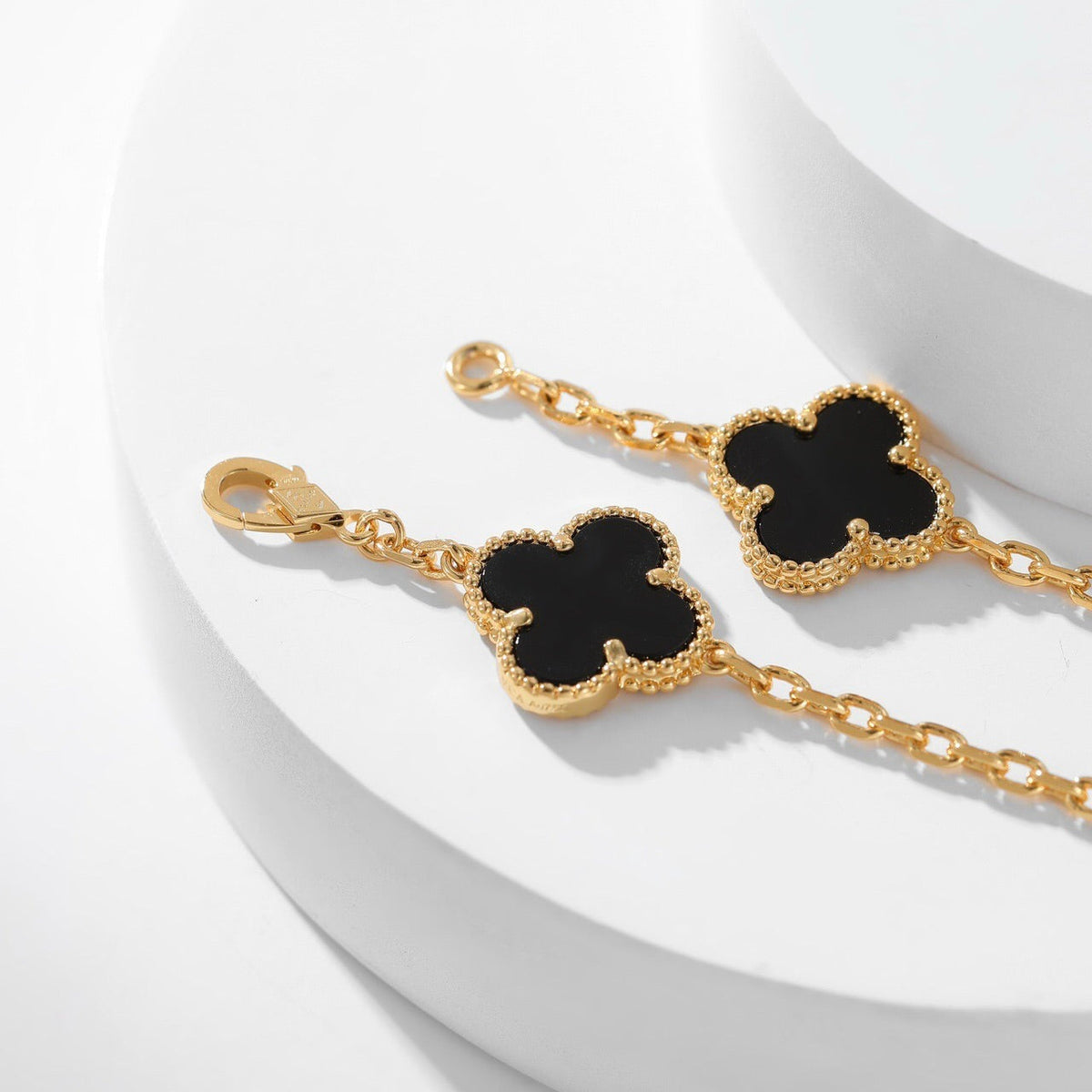 [⭐Veyra]CLOVER 10 MOTIFS ONYX NECKLACE