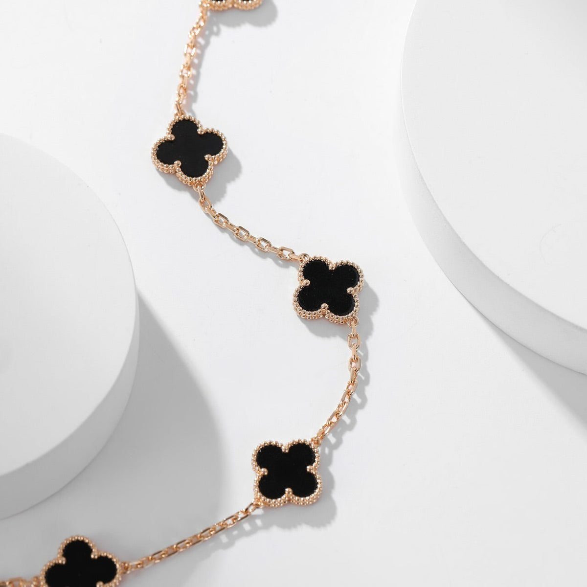 [⭐Veyra]CLOVER 10 MOTIFS ONYX NECKLACE