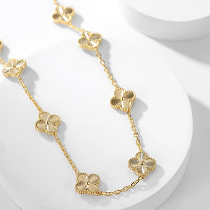 [⭐Veyra]CLOVER 10 MOTIFS LASER NECKLACE