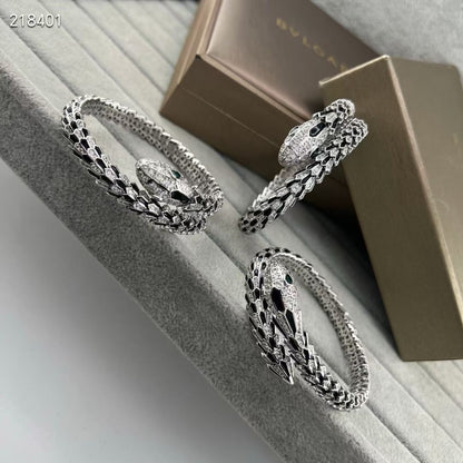 [⭐Veyra]NEW OBSIDIAN & DIAMOND SERPENT BRACELET