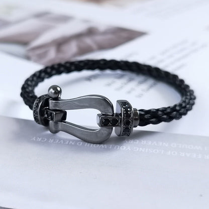 [⭐Veyra]FORCE LARGE SERIES HORSESHOE BLACK SAMURAI BRACELET