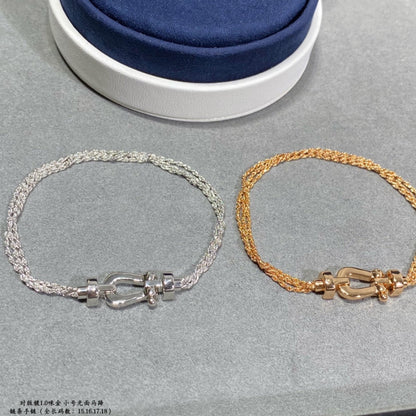 [⭐Veyra]FORCE SMALL HORSESHOE  DIAMOND CHAIN ROPE BRACELET