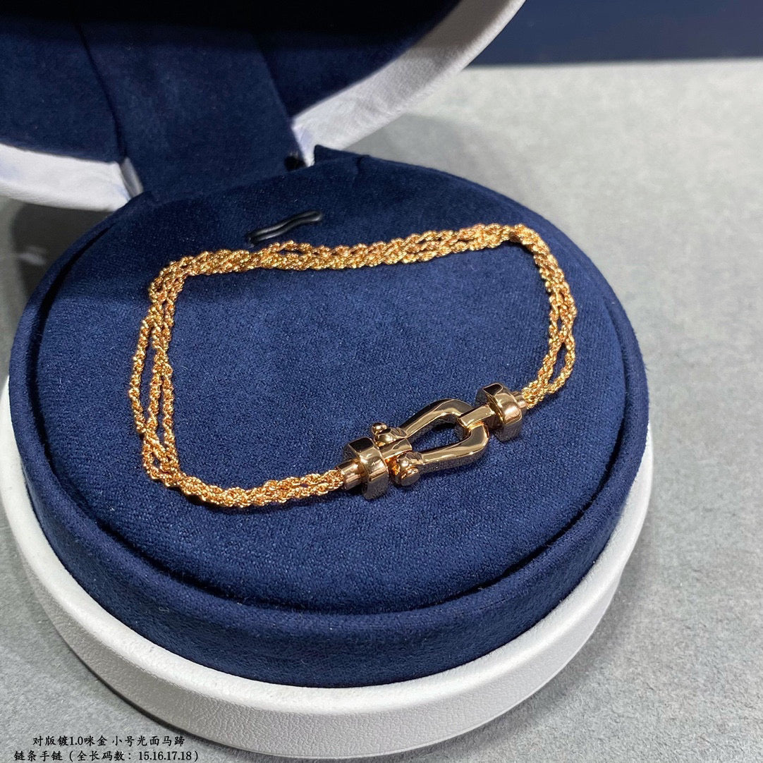 [⭐Veyra]FORCE SMALL HORSESHOE  DIAMOND CHAIN ROPE BRACELET