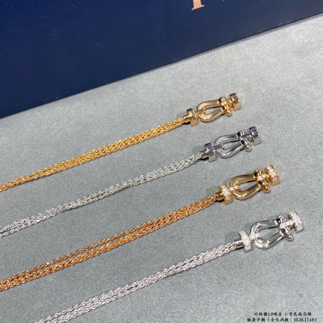 [⭐Veyra]FORCE SMALL HORSESHOE  DIAMOND CHAIN ROPE BRACELET