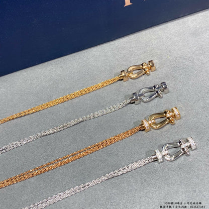 [⭐Veyra]FORCE SMALL HORSESHOE  DIAMOND CHAIN ROPE BRACELET