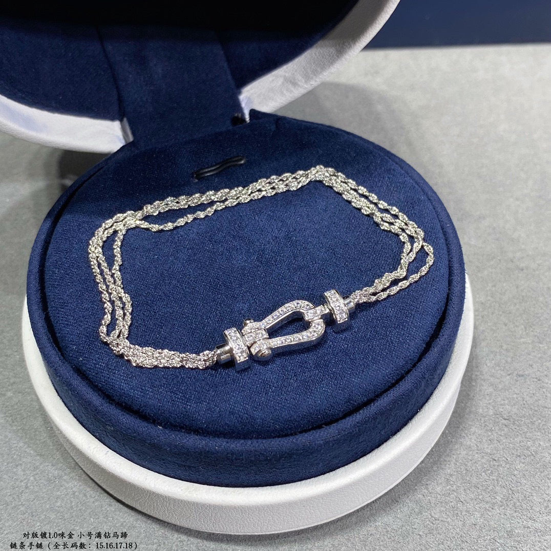 [⭐Veyra]FORCE SMALL HORSESHOE  DIAMOND CHAIN ROPE BRACELET