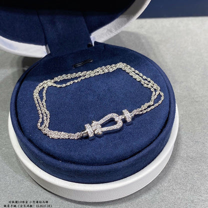 [⭐Veyra]FORCE SMALL HORSESHOE  DIAMOND CHAIN ROPE BRACELET