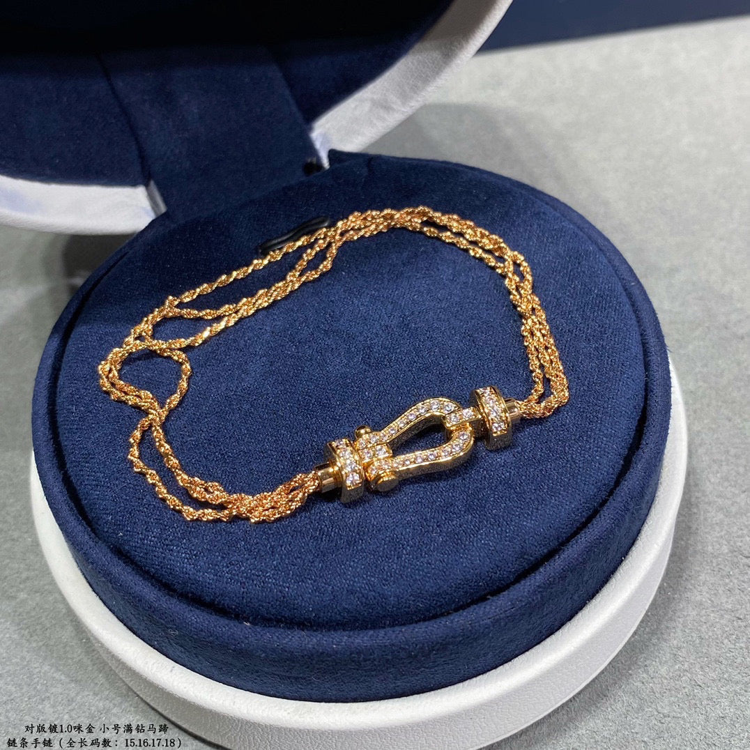 [⭐Veyra]FORCE SMALL HORSESHOE  DIAMOND CHAIN ROPE BRACELET