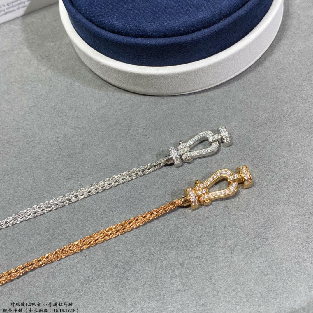 [⭐Veyra]FORCE SMALL HORSESHOE  DIAMOND CHAIN ROPE BRACELET