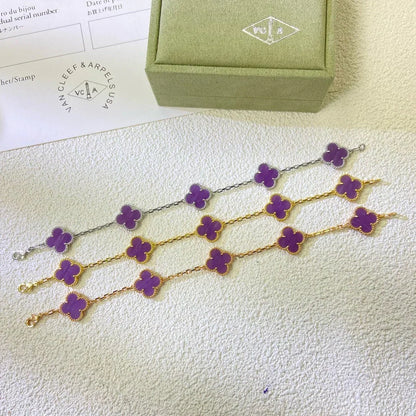 [⭐Veyra] CLOVER 5 MOTIF VIOLET BRACELET COLLECTION