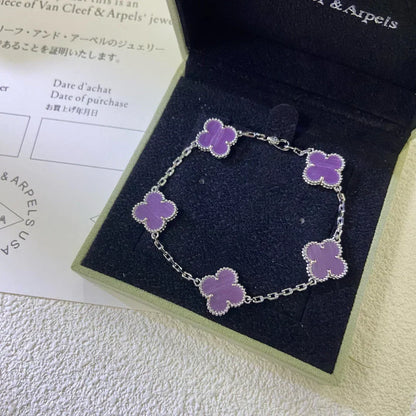 [⭐Veyra] CLOVER 5 MOTIF VIOLET BRACELET COLLECTION