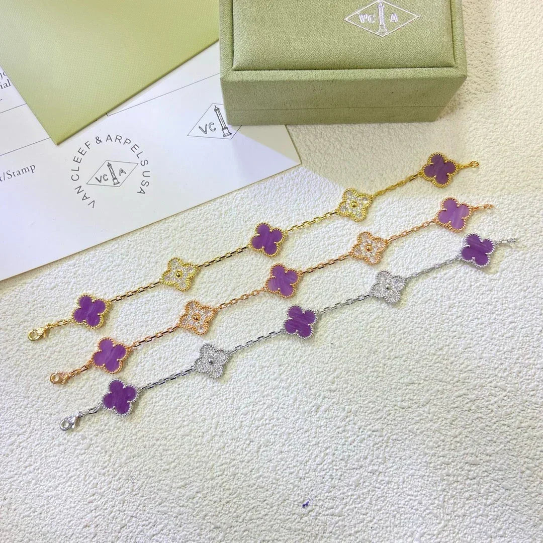 [⭐Veyra] CLOVER 5 MOTIF VIOLET BRACELET COLLECTION